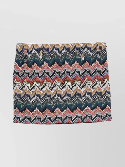 MISSONI TEXTURED CHEVRON PATTERN MINI SKIRT