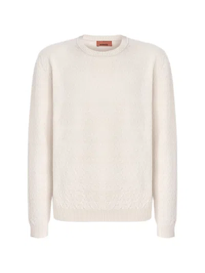 Missoni Textured Crew-neck Sweater In White