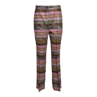 MISSONI TEXTURED CROPPED PANTS WITH ZIGZAG LAMÉ FINISH