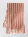 Missoni Textured Fringed Zig-zag Pattern Scarf In Pink