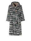 Missoni Textured Hooded Robe In Black