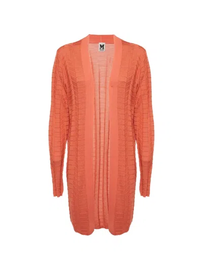 Pre-owned Missoni Textured Knit Cardigan In Orange