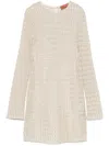 Missoni Short Dress With Long Sleeves And Unique Construction In Neutral