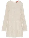 Missoni Short Dress With Long Sleeves And Unique Construction In Neutral
