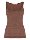 Missoni Textured Sleeveless Tank Top In Brown