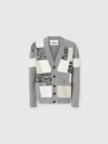 Missoni V-neck Patchwork Knit Cardigan In Gray