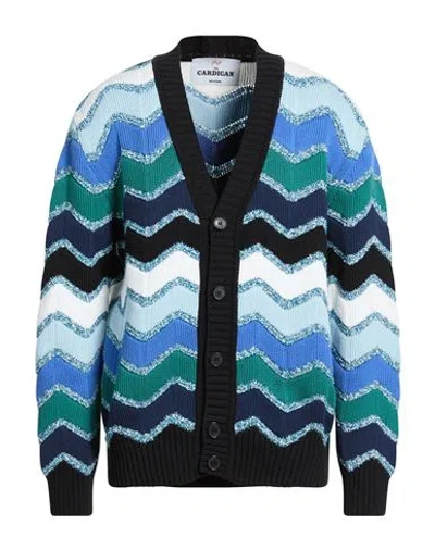 Missoni The Cardigan Man Cardigan Black Size 40 Cotton, Polyamide, Viscose In Multi