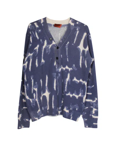 Missoni Tie Dye Effect Knit Sweatshirt In Blue Cashmere