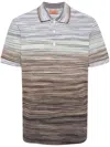 Missoni Handcrafted Cotton Polo Shirt With Tie-dye Print In Brown