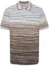 Missoni Handcrafted Cotton Polo Shirt With Tie-dye Print In Brown