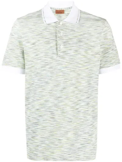 Missoni Tie-dye Print Cotton Polo Shirt In Green