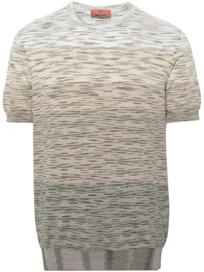 Missoni Tie-dye Print Cotton T-shirt In Beige