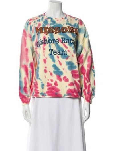 Pre-owned Missoni Tie-dye Print Crew Neck Sweatshirt In Pink