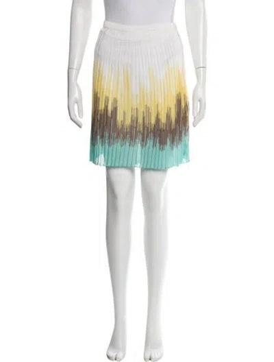 Pre-owned Missoni Tie-dye Print Mini Skirt In White