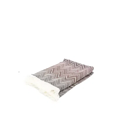 Missoni Timmy Chevron Fringed Throw In Brown