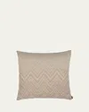 Missoni Timmy Merino Wool Ombre Chevron Cushion In Beige/bianco