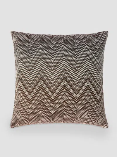 Missoni Timmy Zigzag Wool Cushion In Brown