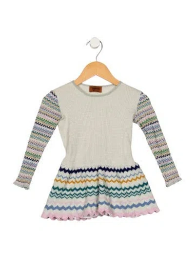 Pre-owned Missoni Babies' Toddler Girls Pattern Printed Pleated Dress In Neutrals