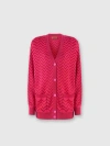 Missoni Tonal Chevron Oversized Cardigan In Magenta Red
