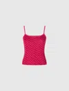Missoni Zig Zag Cotton-blend Tank Top In Magenta Red