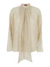 Missoni Two-tone Lace Blouse In Brown