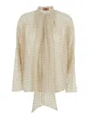 Missoni Two-tone Lace Blouse In Brown