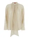 Missoni Two-tone Lace Blouse In Brown