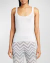 Missoni Sparkle Scoop Neck Sweater Tank In White