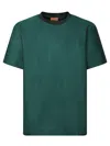 Missoni Green T-shirt In Tone-on-tone Zig Zag Cotton Jersey In Green