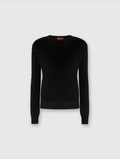 MISSONI TON-IN-TON-PULLOVER MIT CHEVRON UND RUNDHALSAUSSCHNITT
