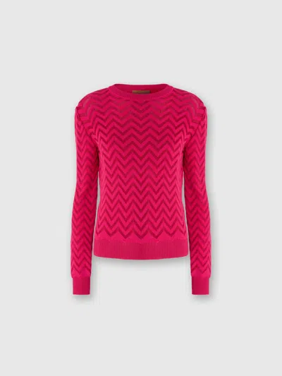 MISSONI TON-IN-TON-PULLOVER MIT CHEVRON UND RUNDHALSAUSSCHNITT