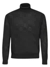 Missoni Rollkragenpullover Aus Wolle Mit Ton-in-ton-chevron In Black Beauty