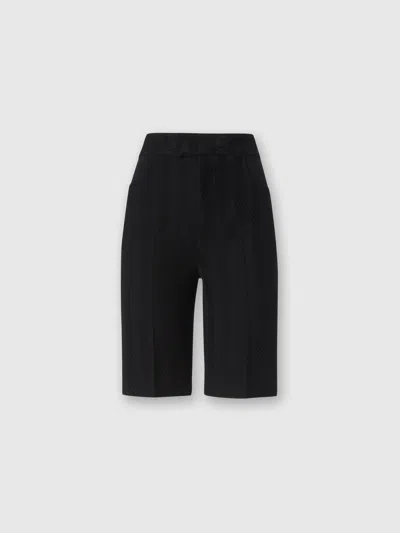 Missoni Tone-on-tone Zigzag Cotton And Viscose Bermuda Shorts In Black