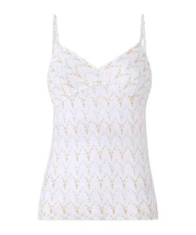 Missoni Tone-on-tone Zig Zag Lace Tank Top In White