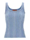 Missoni Sequined Ribbed Vest In Light Blue