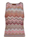 Missoni Snake-pattern Viscose Sleeveless Top In Burgundy