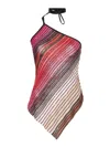 Missoni One Shoulder Asymmetrical Top In Red