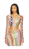 Missoni Zig Zag Crochet Crop Top In Multi