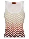 Missoni Chevron Jacquard Tank Top In Beige