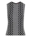 Missoni Black/white Zip Zack Print Top In Black