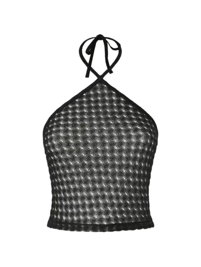 Missoni Halterneck Lace Top In Black