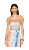 Missoni Zig Zag Halter-neck Top In Blue