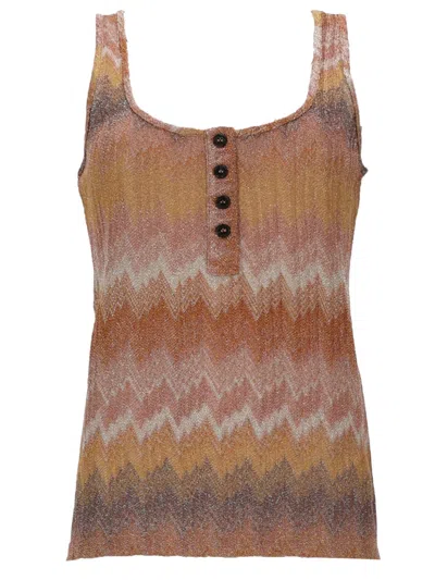 Missoni Top Con Motivo Snake In Brown