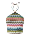 Missoni Pixel-effect Zigzag Pattern Top In Green