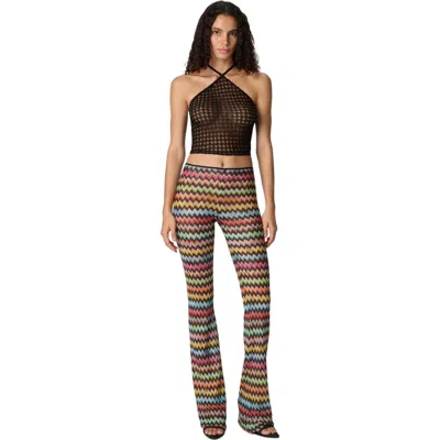 Missoni Top In Lamé Viscose With Raschel Workmanship And Halter Neckline In Black