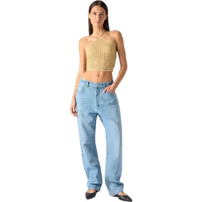 Missoni Top In Lamé Viscose With Raschel Workmanship And Halter Neckline In Neutral