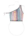 Missoni One-shoulder Chevron Crop Top