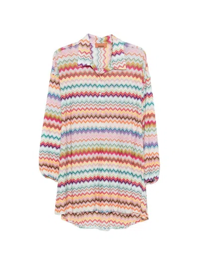 Missoni Chevron-patterned Shirt In Animal Print