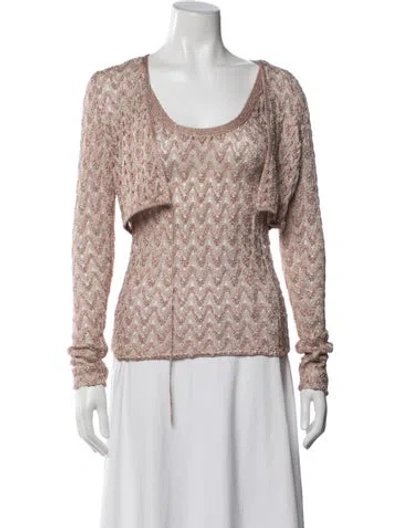 Pre-owned Missoni Top W/ Bolero Patterned Set In Metallic