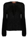 Missoni Crew Neck Blouse In Wool Blend In Black